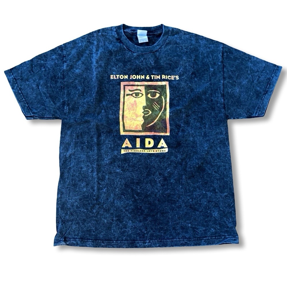 Vintage Elton John Tim Rice AIDA Musical T Shirt Mens XL Acid Wash Graphic Tee